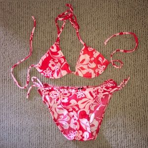 Flower Print Hawaiian Bikini Set